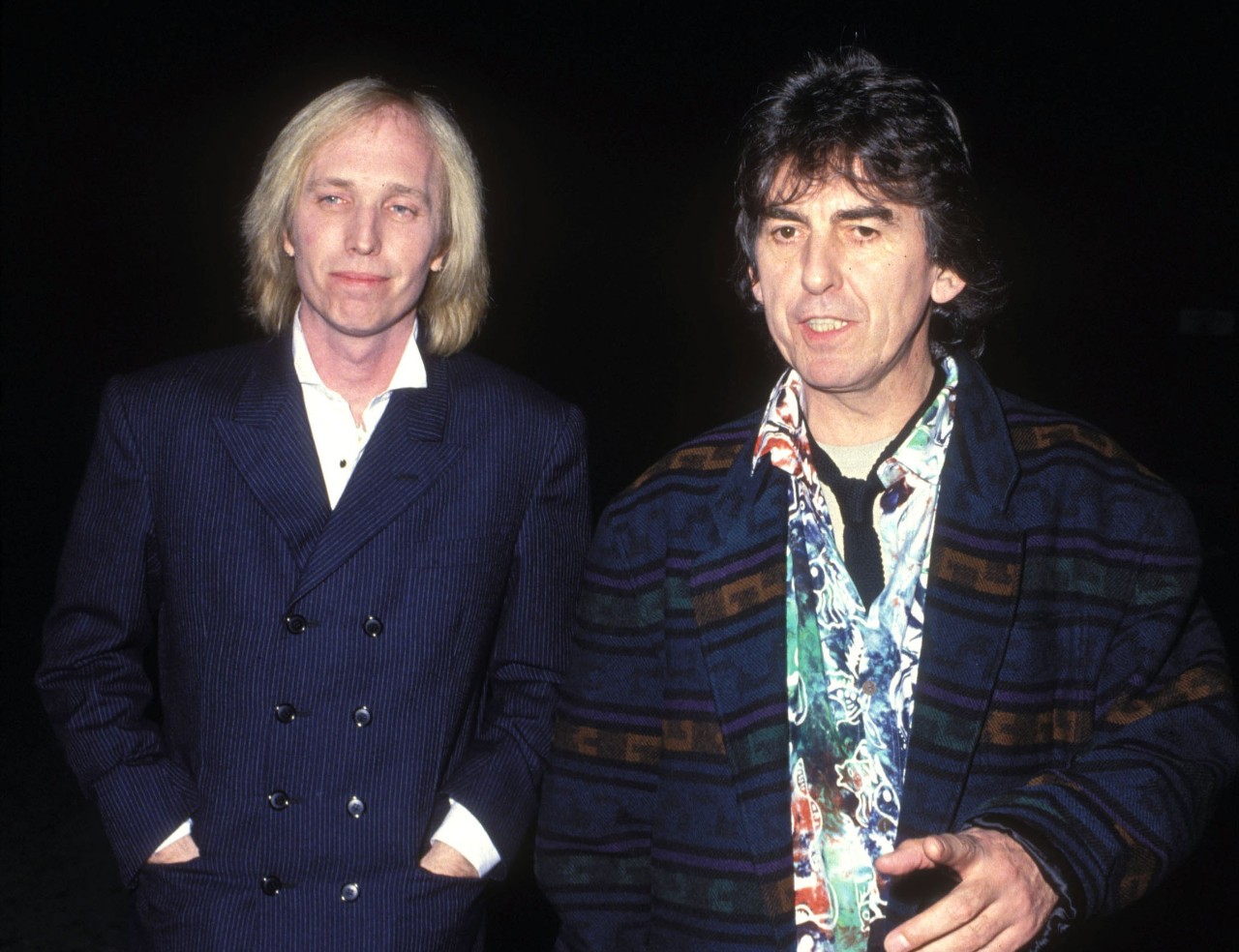 Tom Petty and George Harrison during George Harrison File Photos, 1992 in Los Angeles, California, United States. (Photo by SGranitz/WireImage)